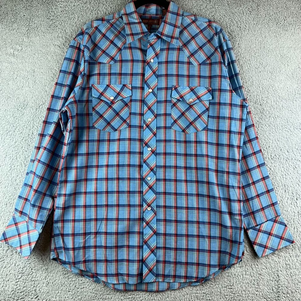 Vintage‎ Sheplers Western Shirt Pearl Snap Button-Down colorful Striped S